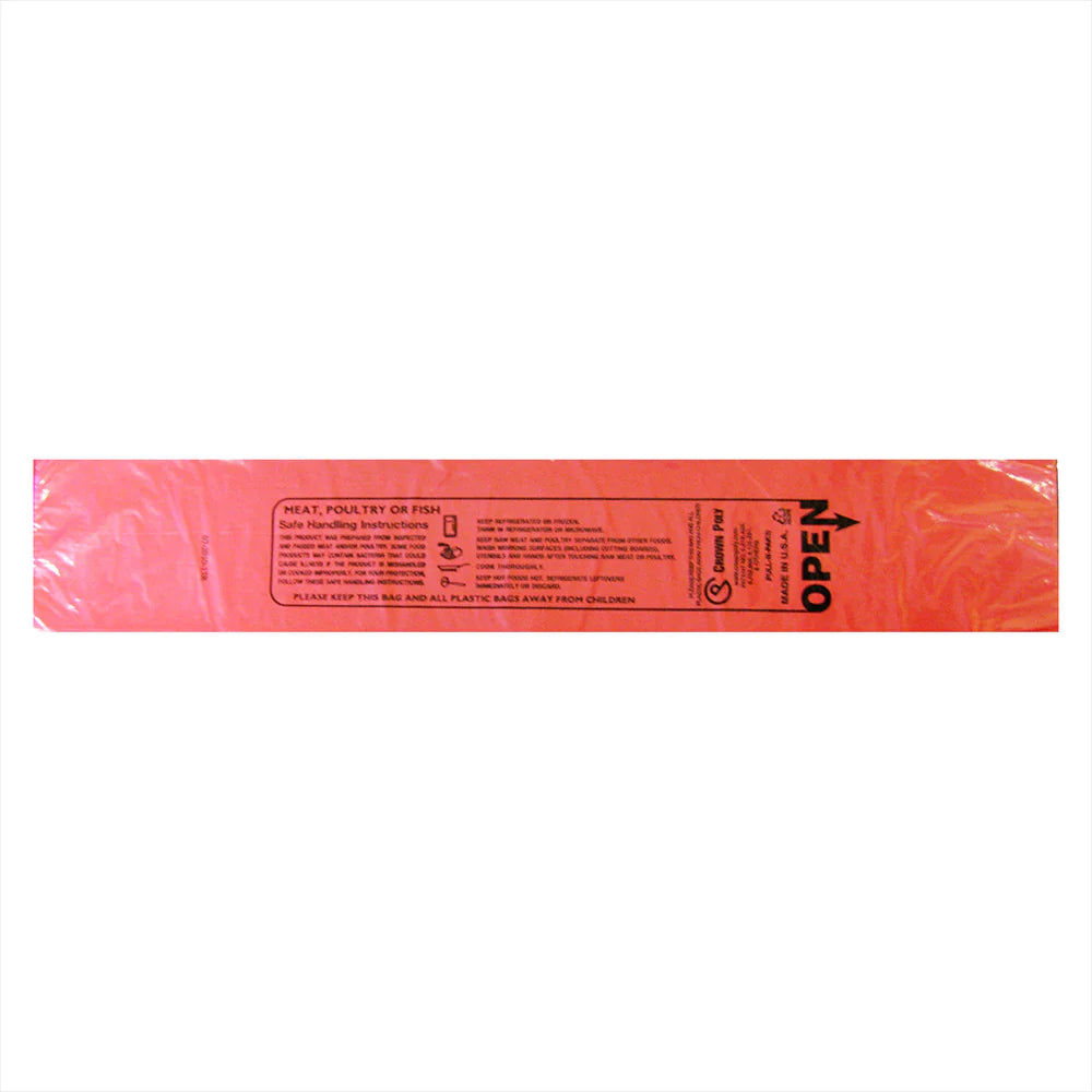 Poly Meat Bag Red PNP Lo-Dens 0.6 mil SMH 15" x 20"