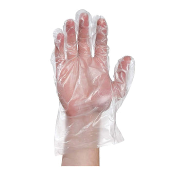 Embossed HPDE Poly Gloves Dispos. Clear (20x500ct) lrg