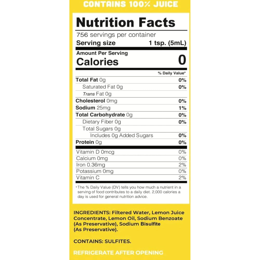 Lucy's Lemon Juice Gallon 128 oz