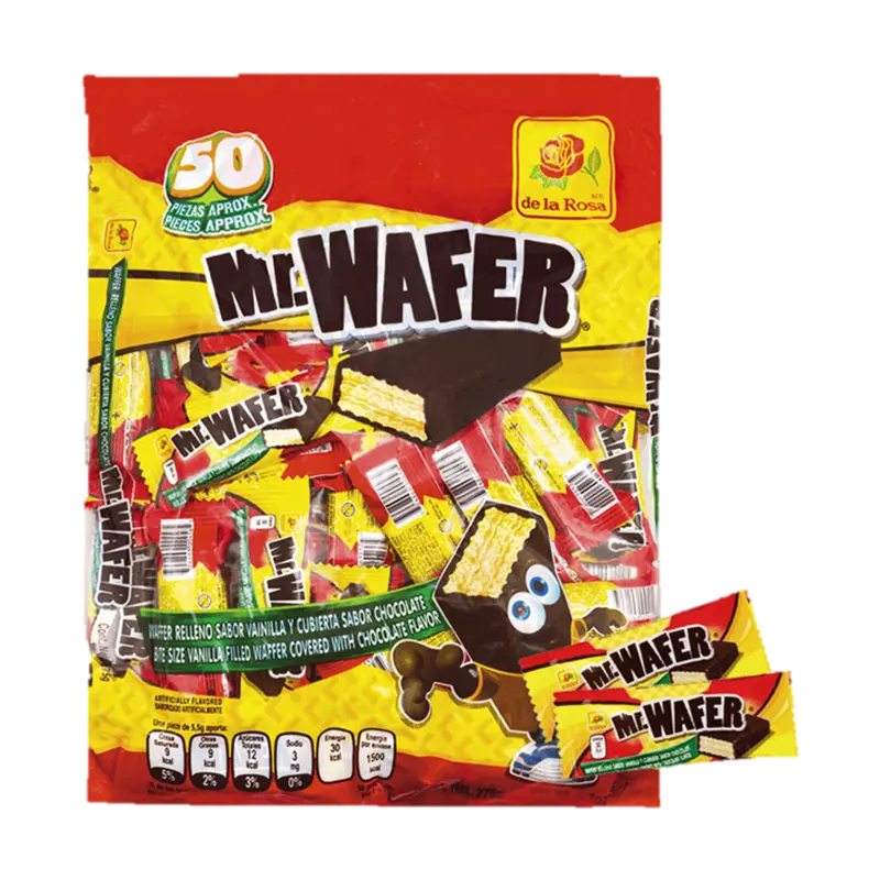 De La Rosa Mr Wafer Chocolate Covered 50ct