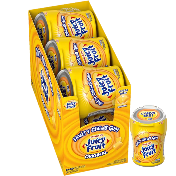 Wrigley Juicy Fruit Gum Bottle 40 Pc Case 6 Units