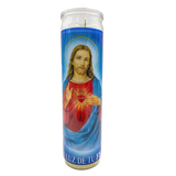 Sagrado Corazon De Jesus White Candle tall