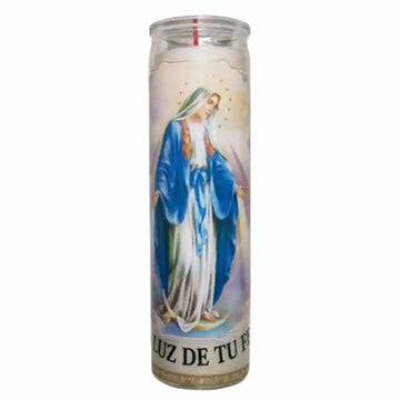 Maria Milagrosa White Candle tall
