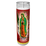 Virgen De Guadalupe Pink Candle tall