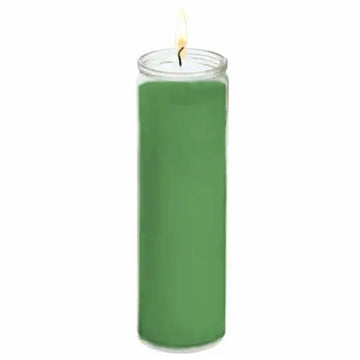Vel Mex Solid Green Ceremonial White Candle Gigante cup