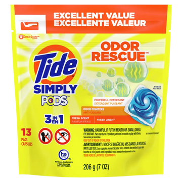 Tide Simply Pods Odor  3in1 Rescue Liquid Laundry Detergent 13 ct
