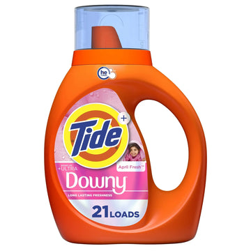 Tide Plus Ultra Downy Liquid Detergent, April Fresh, 21 Lds 30 oz