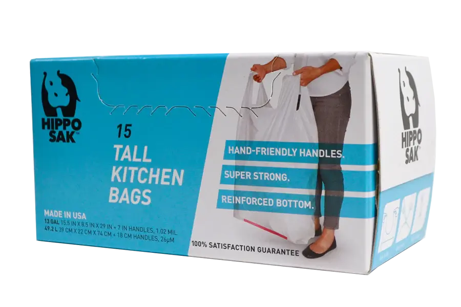 Hippo Sak Trash Bag Heavy Duty 15 ct 13 gal