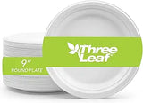 Three Leaf Compostable Bagasse Round Plate 25ct 9"