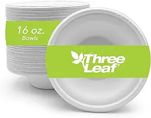 Three Leaf Compostable Bagasse Bowl 25ct 16 oz