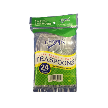 Champs Plastic Teaspoon Clear Heavy Duty 24 ct
