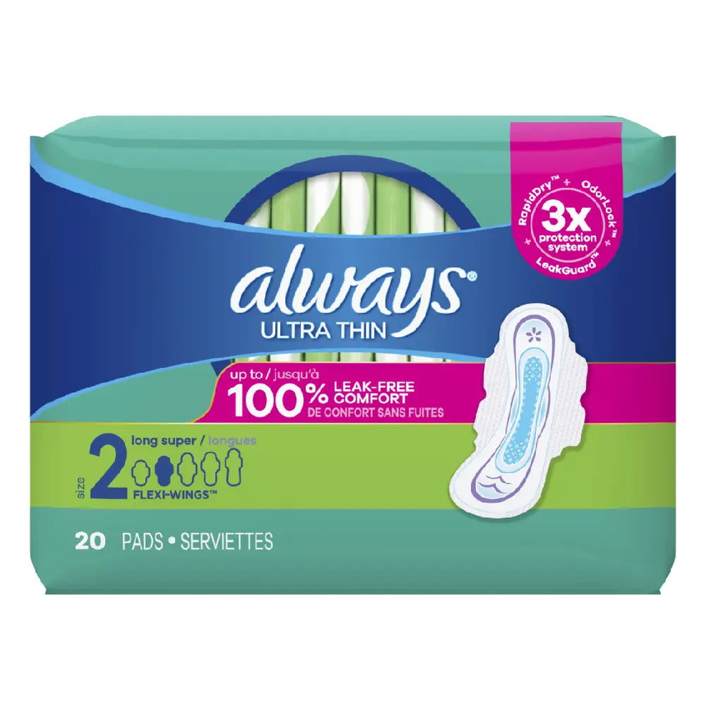 Always Ultra Thin Super Long W/Wing 20 ct