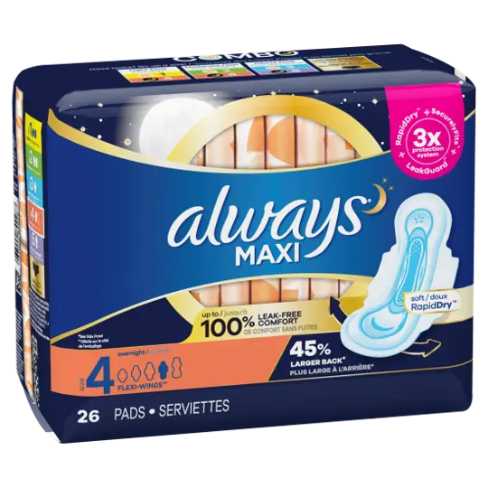 Always Maxi Leak Free W/Wings 26 ct