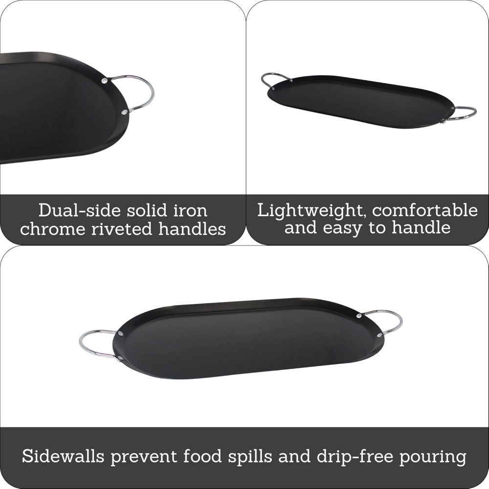 Imusa Oval Comal Carbon Steel 17"