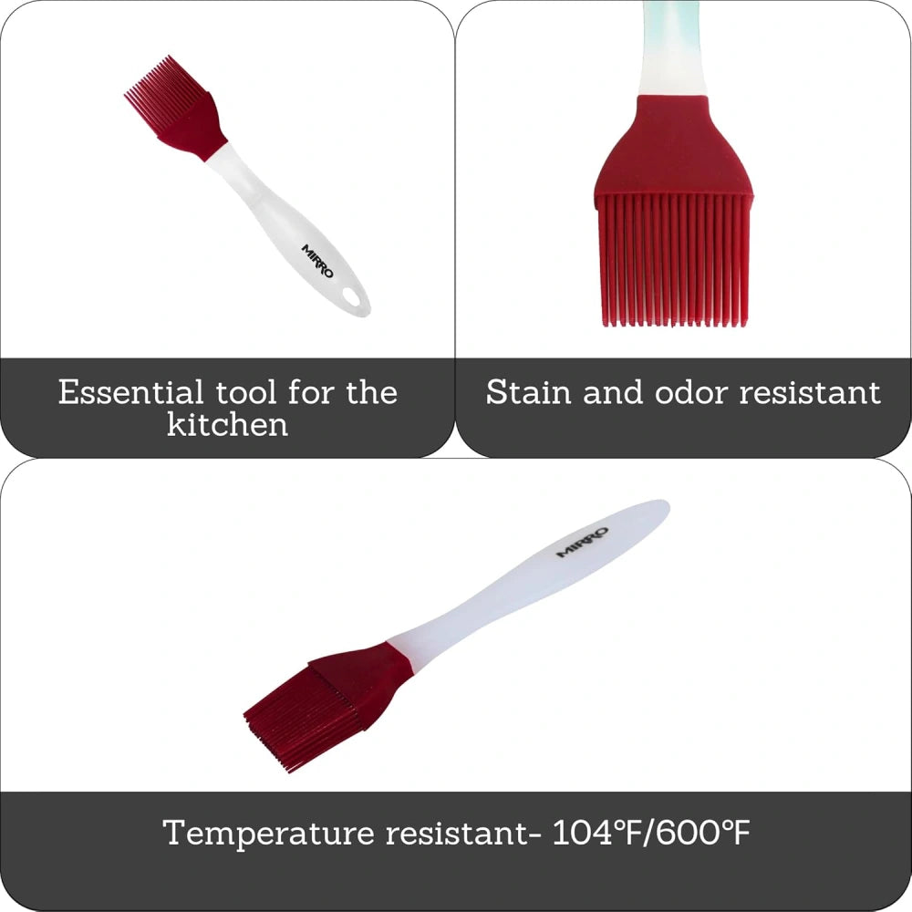 Mirro Basting Brush w/ Red Silicone Bristles 8.5"