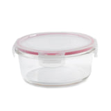 Glass Container Round Red 2.7 cup