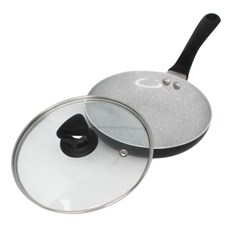 Imusa Fry Pan Ceramic Speckled w/ Glass Lid 2.0mm 11"