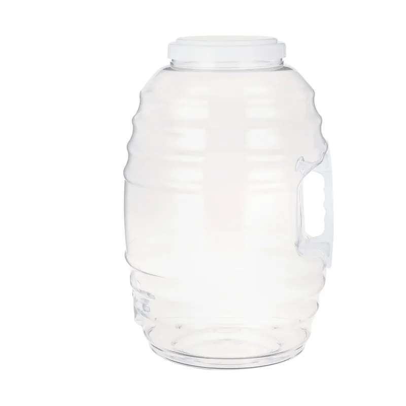 Champs Plastic Jar Vitrolero w/ White Lid and Side Handle 5 gal