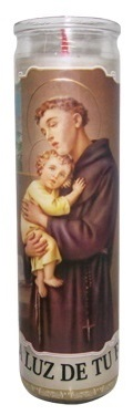 San Antonio De Padua White Candle tall