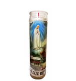 Nuestra Sra De Fatima White Candle tall