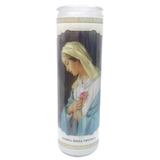 Rosa Mistica White Candle tall