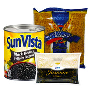 FRIJOLES, ARROZ Y PASTA