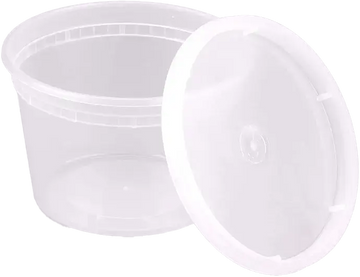 Champs Clear Heavy Duty Deli Container and Lid Combo Microwavable 250 Sets 16 oz