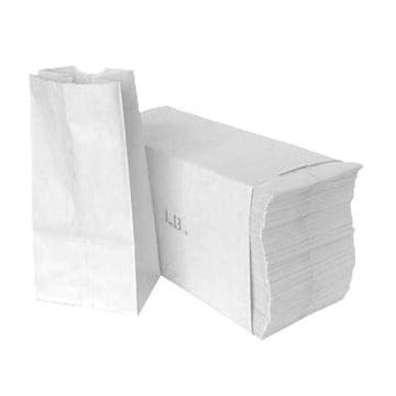 White Paper Bag 500 ct Bundle #4  5" x 3.3" x 9.7"