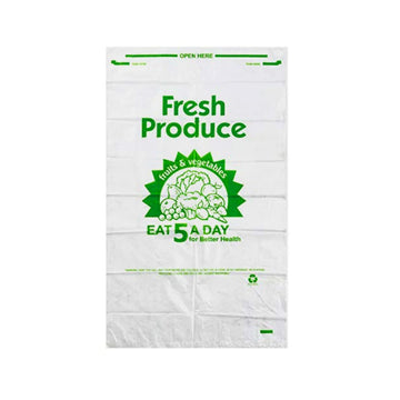 Produce Bag Clear 5-A-Day Hi- Dens 11 mic  12" x 20"