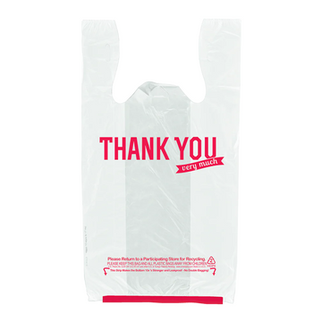 Thank You T-Shirt Bag White (hp811) 12" x 7" x 20"