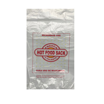 Hot Food Bag #12 Hi-Density Plastic 9" x 4" x 15"