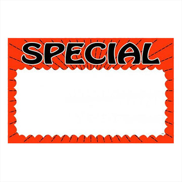 Special Red Print Sign Card Glossy 5.5" x 7"