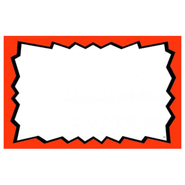 Blank with Burst Red Print Sign Card Glossy 7" x 11"