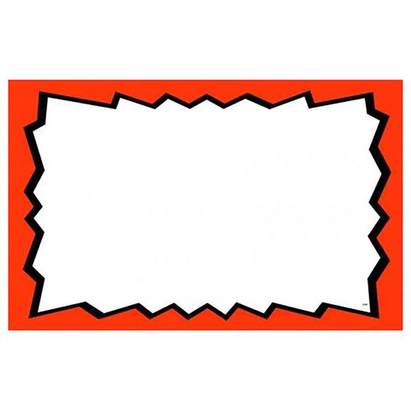 Blank with Burst Red Print Sign Card Glossy - 7