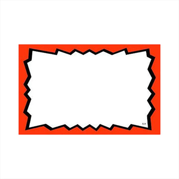 Blank with Burst Red Print Sign Card Glossy +Tax 3.5" x 5.5"