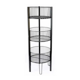 Black Round Wire Basket Assembled 3 Tier