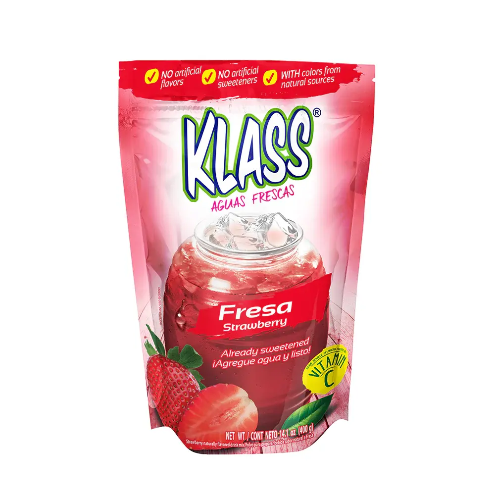 Wholesale Klass Listo Fresa 14.1oz. Enjoy the refreshing taste of strawberry with this drink mix.