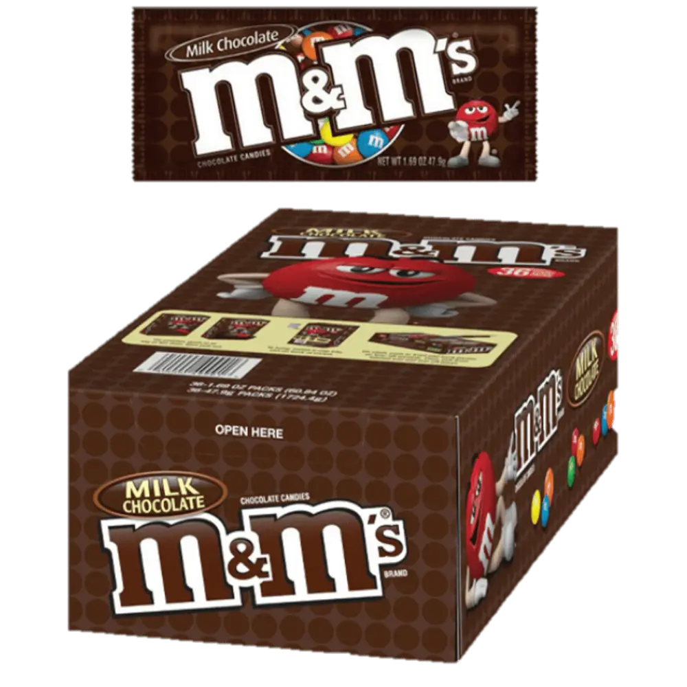 M&M's Milk Chocolate Candy Variety Box - 30 Ct Assorted Bulk Candy Box