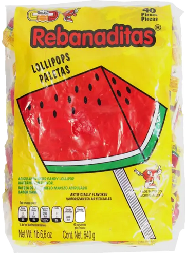 Rebanaditas No Chile Lollipops 40 ct