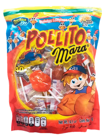 Mara Pollito with Chile Lollipops 40 ct