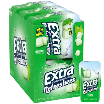 Extra Refreshers spearmint Gum Bottle 40 Pc