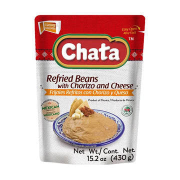 Chata Refried Pinto Beans with Chorizo & Cheese (bag) 15.2 oz