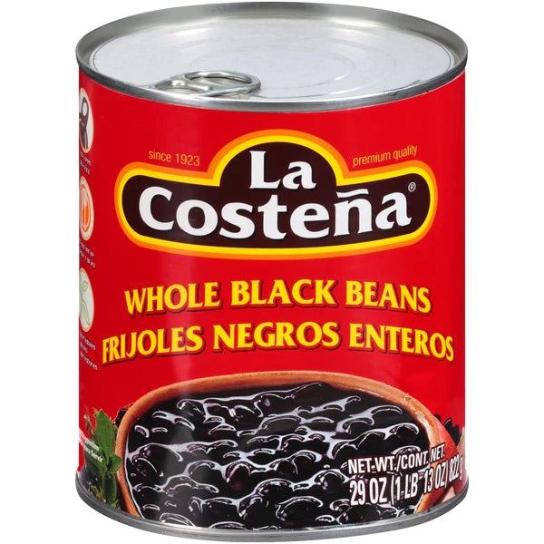 Wholesale La Costeña Whole Black Beans 29oz- Get great deals on bulk beans at Mexmax INC.