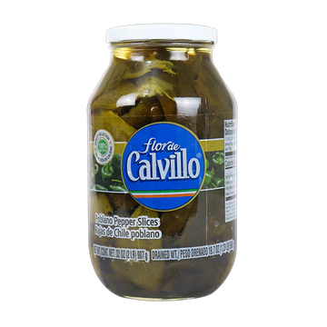 Flor de Calvillo Rajas de chile Poblano Pepper sliced 32 oz