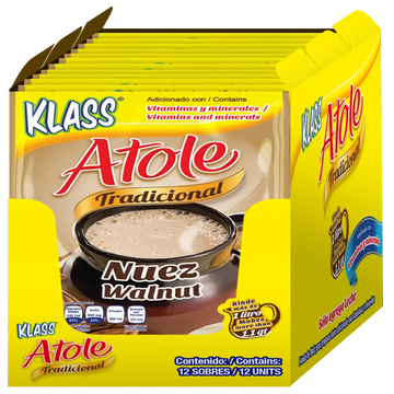 Klass Atole Walnut / Nuez (4x12ct) 1.52 oz