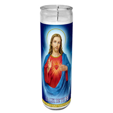 Vel Mex Sagrado Corazon De Jesus Red Candle tall