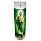 Wholesale Candle San Judas Tadeo (Green) - Find faith and devotion at Mexmax INC. Light up your spirituality.
