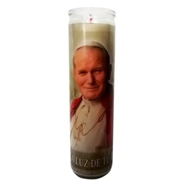 Vel Mex Juan Pablo II White Candle tall