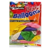 Balloon Metallic Assorted Colors 10 ct - Case - 12 Units