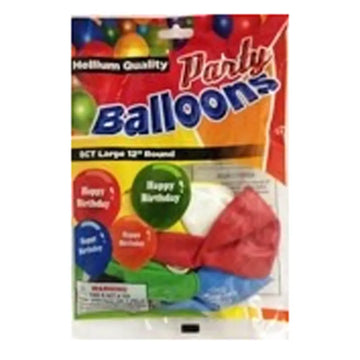 Happy Birthday Balloon Assorted Colors 8  ct